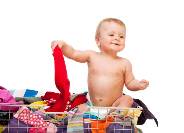 Baby mit Kleidung — Stockfoto