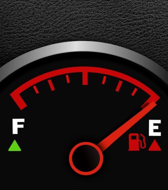 Fuel meter showing empty clipart