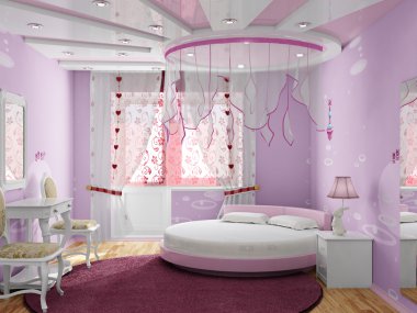 Bedroom for the girl clipart