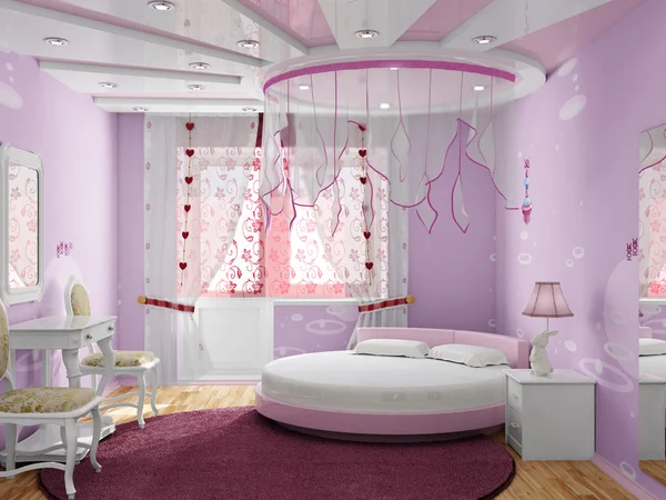 Schlafzimmer für das Mädchen — Stockfoto