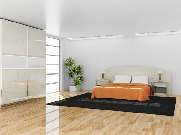 Bir yatak odası, modern iç — Stok fotoğraf