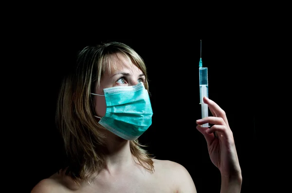 stock image Woman with a syringe