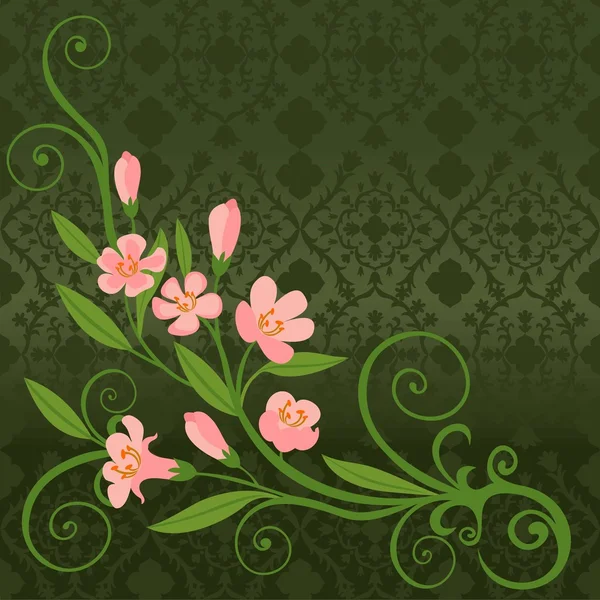 花のポストカード — ストックベクタ