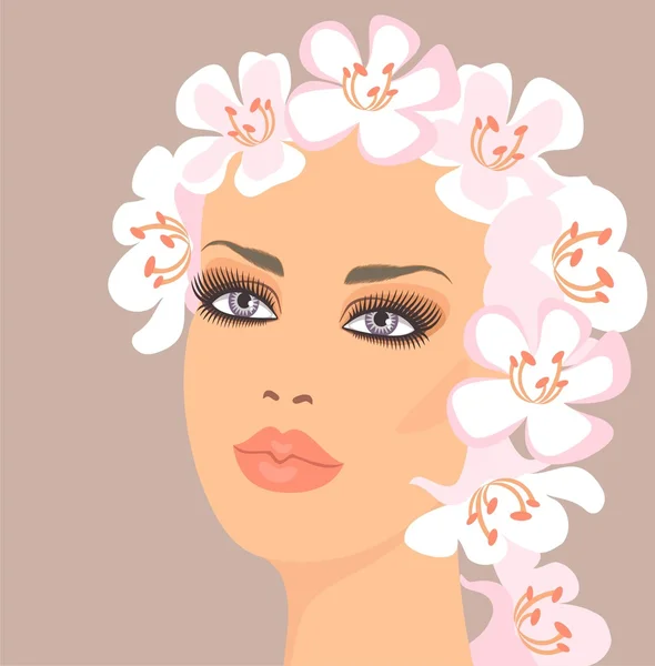 Woman with flower — Stock Vector