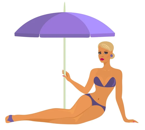 Dama en bikini — Archivo Imágenes Vectoriales