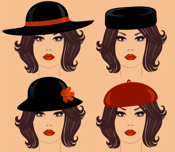 Chapeaux différents — Image vectorielle