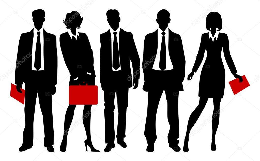 Silhouettes of business