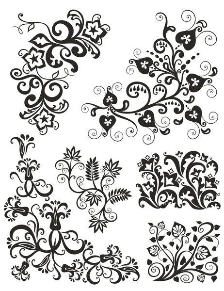 Floral design for book and postcard