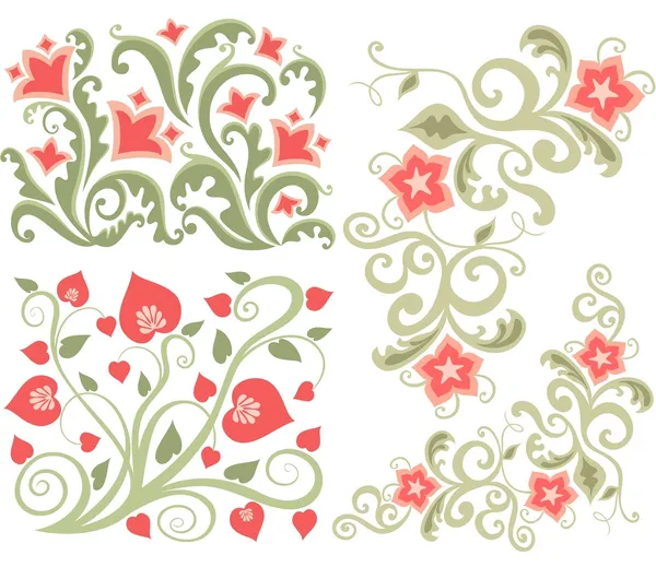 Diseño floral para libro y postal — Vector de stock