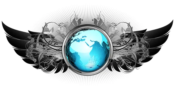 World with ornate frame — Stock Vector