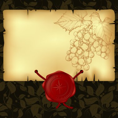 Paper with wax seal clipart