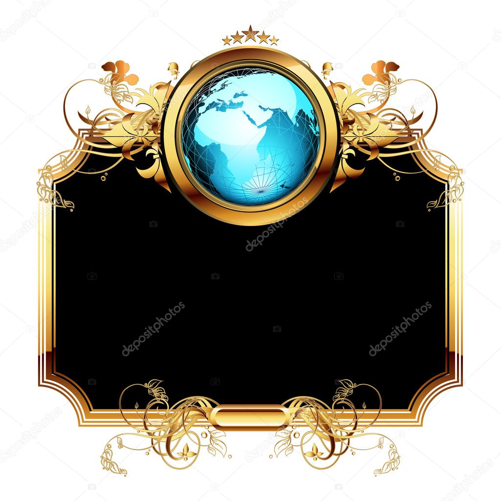 World with ornate frame