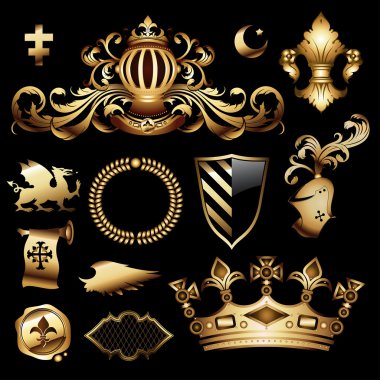 Heraldic royal set clipart