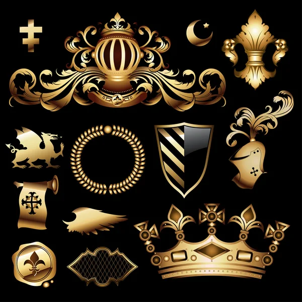 Heraldic royal set — Stock Vector