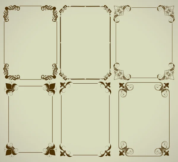 Set von einfachen dekorativen Rahmen — Stockvektor