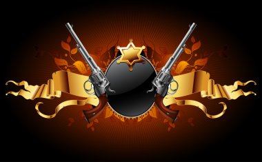 Sheriff star with guns clipart