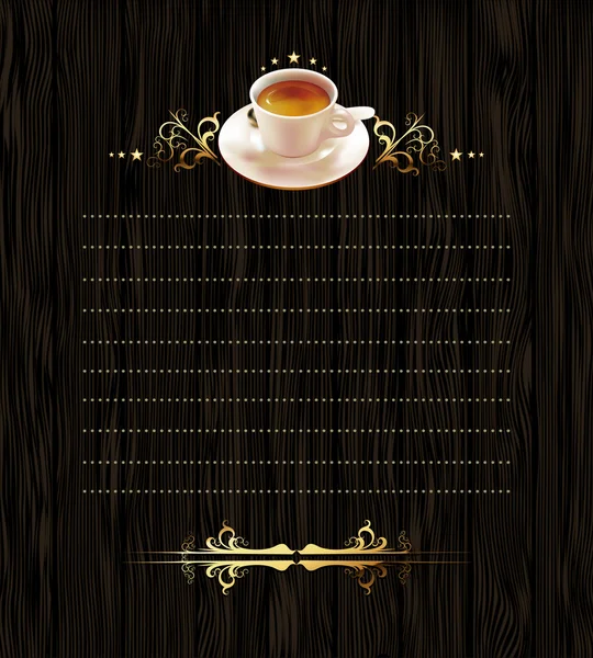 杯咖啡与华丽元素 — 图库矢量图片