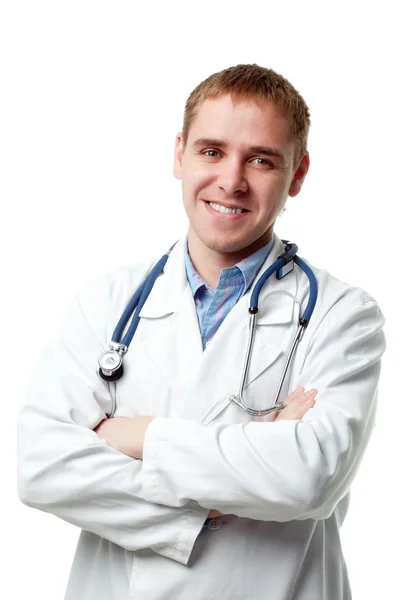 Adam doktor stetoskop ile — Stok fotoğraf
