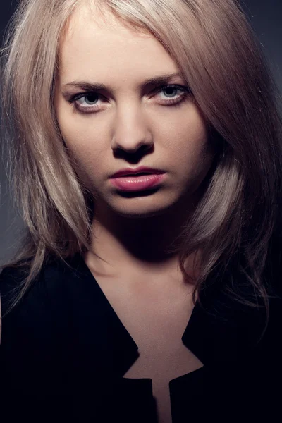 Closeup žena tvář portrét — Stock fotografie