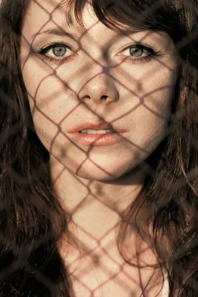 クローズ アップの女性の顔の肖像画 — ストック写真