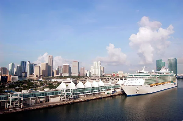 マイアミ港のクルーズ船 — ストック写真