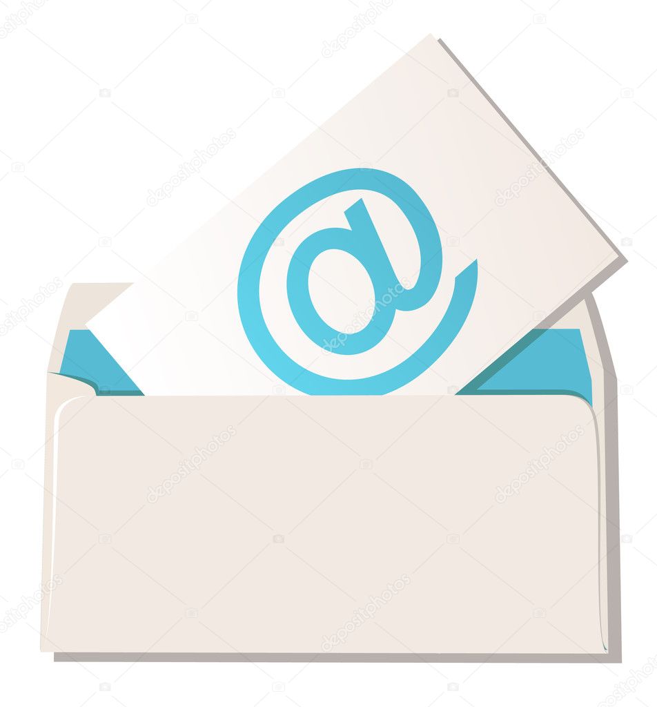 The open envelope with letter and email symbol