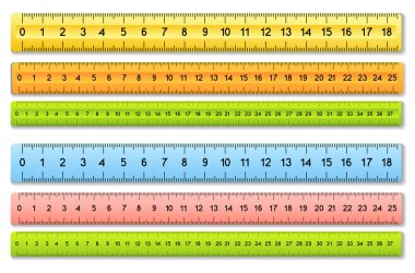 The six color rulers. Vector illustration clipart