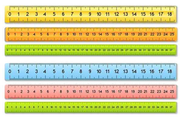 The six color rulers. Vector illustration