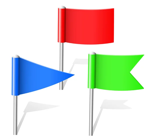 Renkli bayrak pins — Stok Vektör