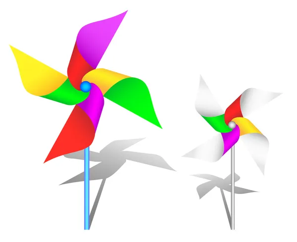 Brinquedo colorido de moinho de vento — Vetor de Stock
