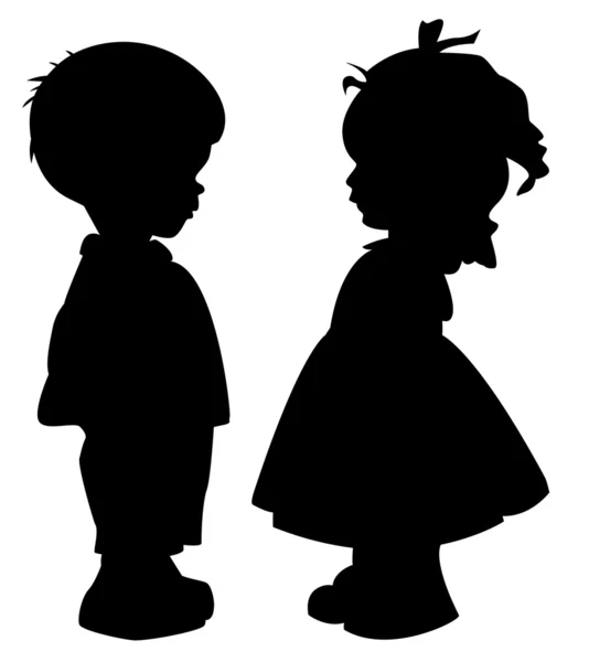 Silhouettes d'enfants — Image vectorielle