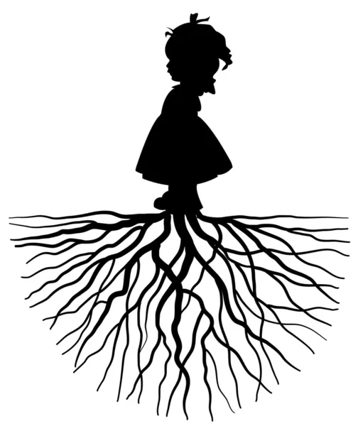 Girl with root — Stock Vector