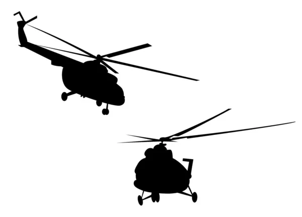 Silueta de helicóptero — Vector de stock