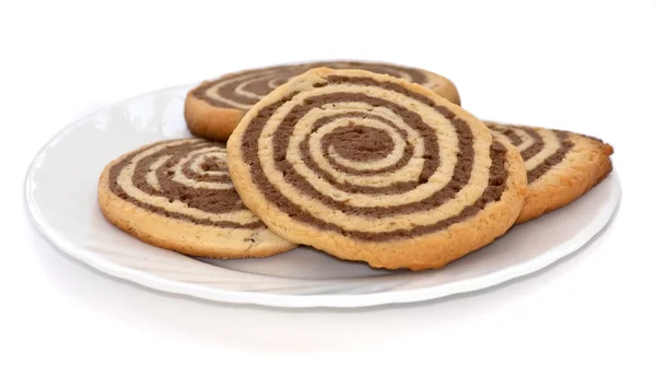Black and white cookies on the plate — Stock Photo, Image
