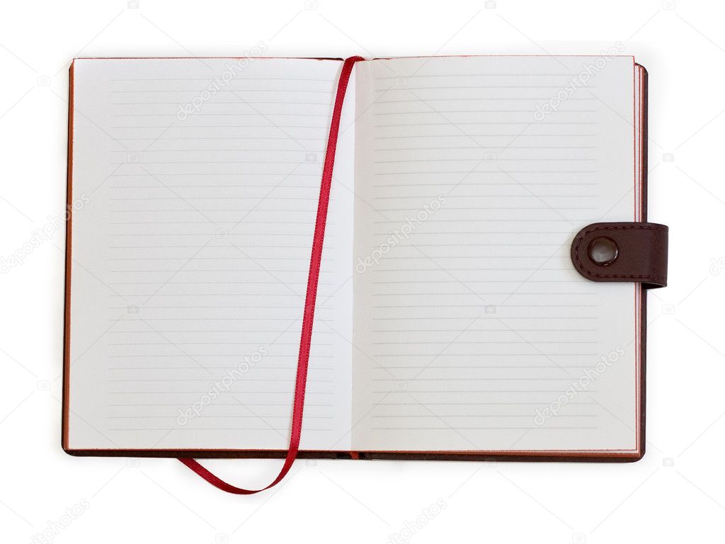 Open notebook with bookmark