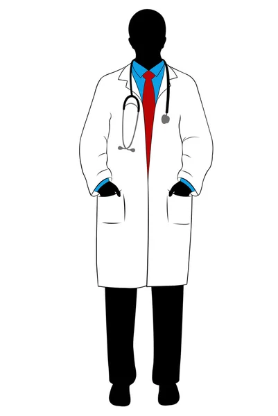 Medico medico silhouette — Vettoriale Stock
