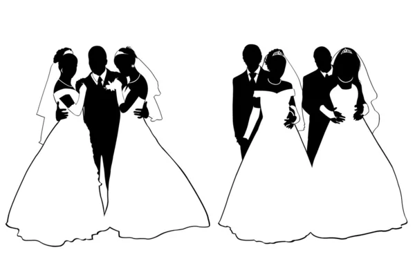 Düğün çifti — Stok Vektör