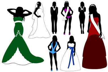 Illustration of women silhouette clipart