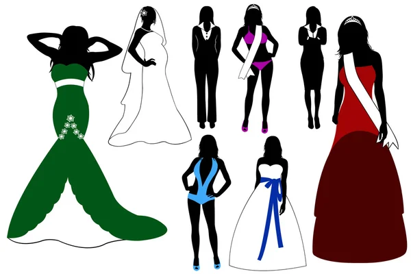Illustration of women silhouette — Stock Vector