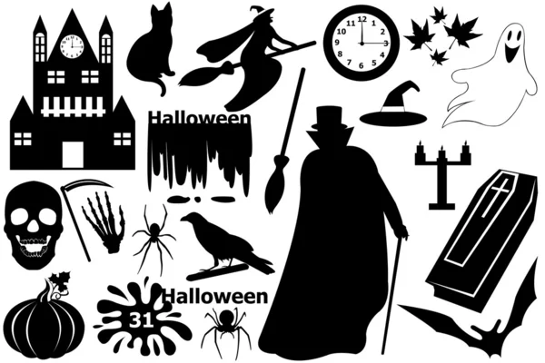Elementos Halloween — Archivo Imágenes Vectoriales