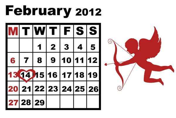 Calendario de febrero 2012 — Vector de stock