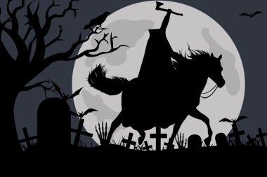 Illustration of a headless horseman clipart