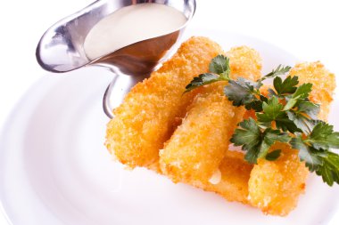 Mozzarella fried with mayonnaise clipart