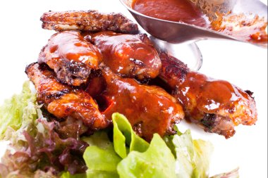 Chicken wings, sauce. clipart