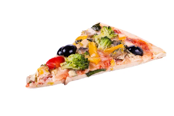 Een stuk van plantaardige pizza — Stockfoto