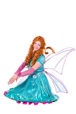 Kırmızı elbise peri kadın