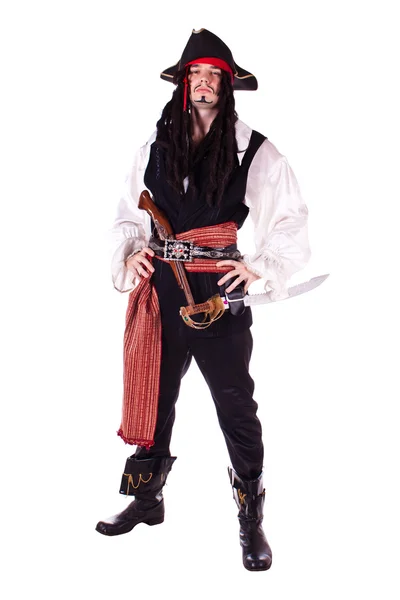 Muž v maškarádě. pirát Stock Snímky