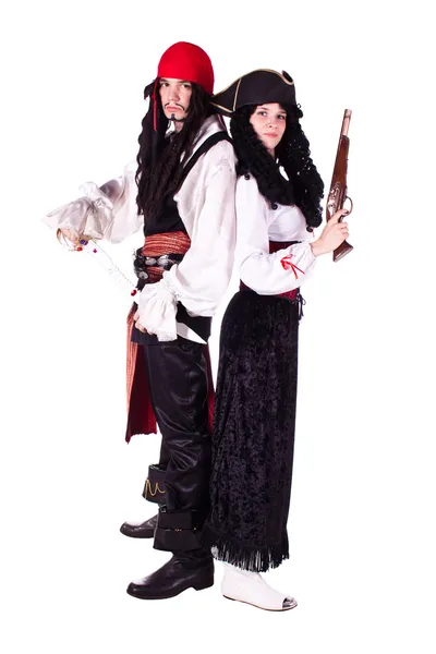 Pirát muž a žena — Stock fotografie