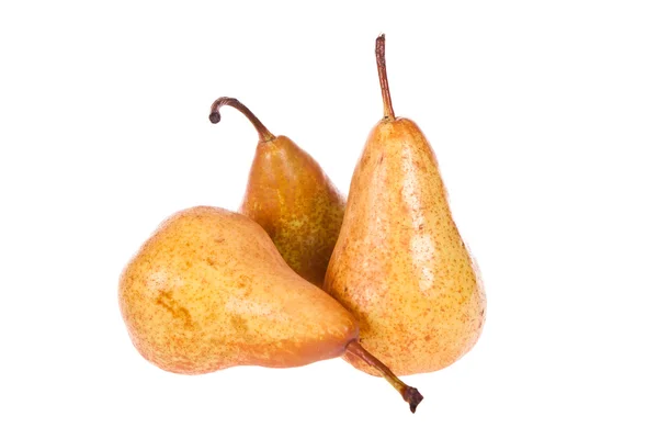 Twee smakelijk peren met een blad. — Stockfoto