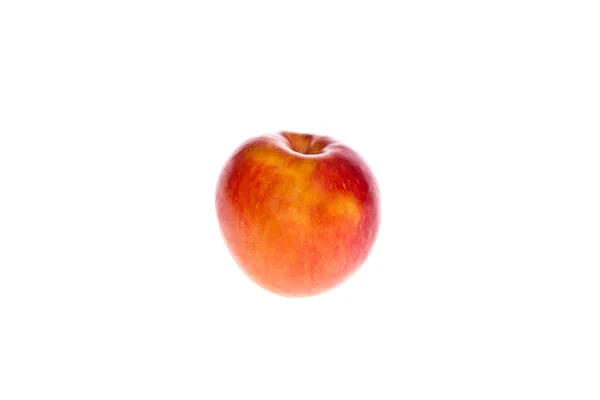 Rött äpple frukter med klippa och gröna blad — Stockfoto